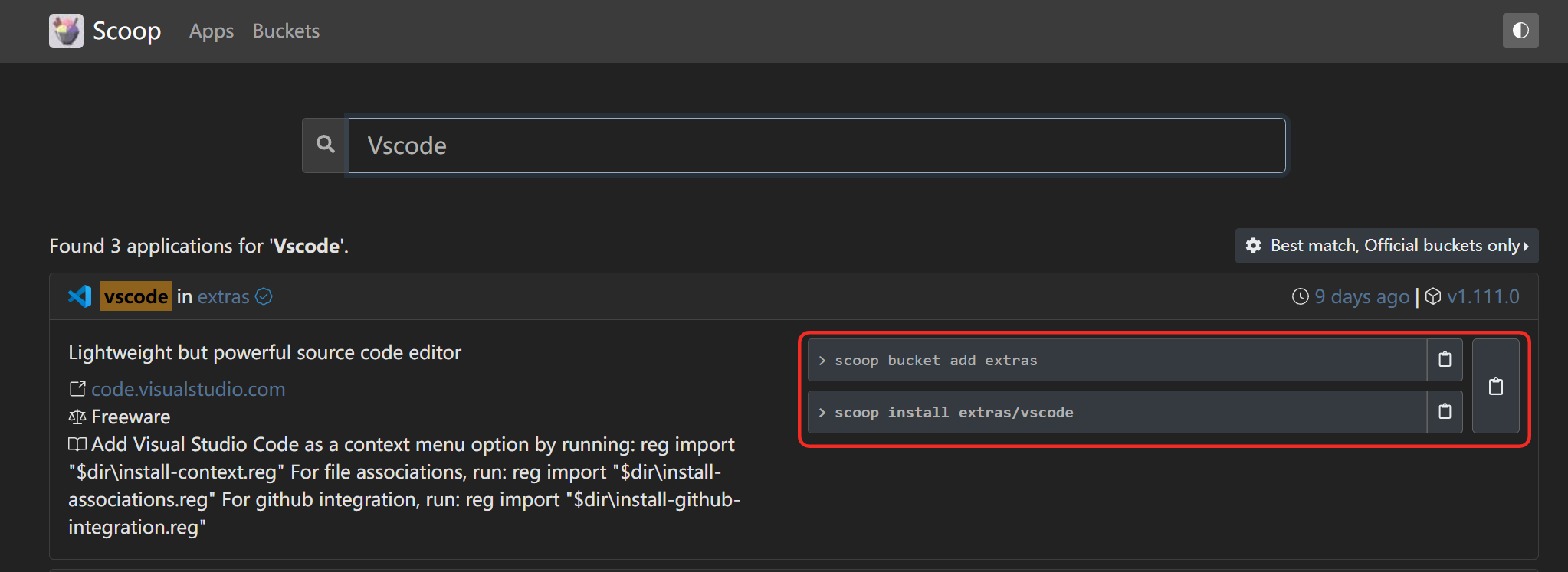 scoop vscode